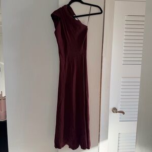 ZARA Asymmetric Chocolate Brown Rib Knit Maxi Dress size M